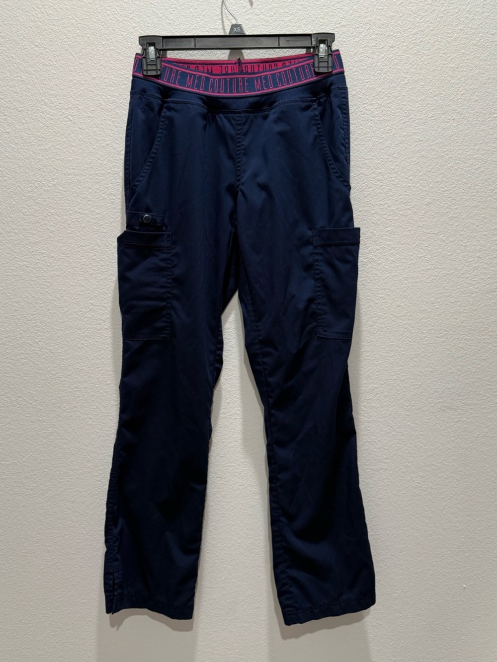 Med Couture Touch 7-Pocket STRETCH Logo Elastic Double Cargo Yoga Scrub Pants